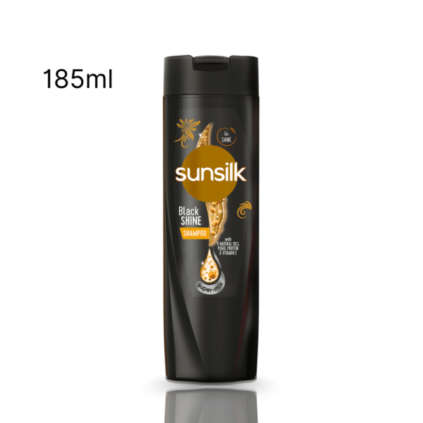 Sunsilk Black Shine Shampoo with 5 Natural Oils, Pearl Protein & Vitamin E – 185ml