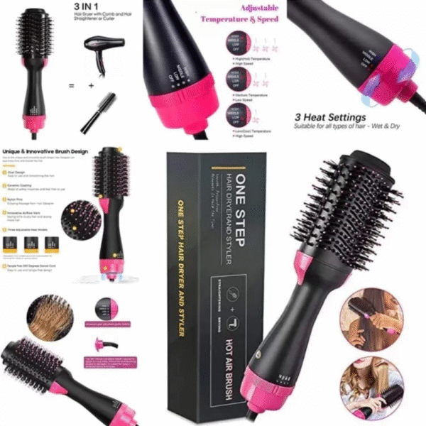One Step 3 in 1 Hot Air Brush - Dryer + Straightener